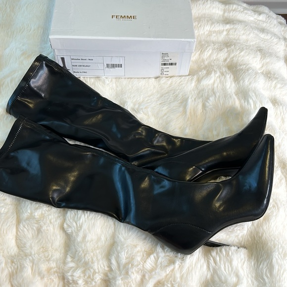 CLOSET CLOSING Revolve La Femme The Whistler Boot in Nero Sz 37 7 Black - Picture 4 of 8